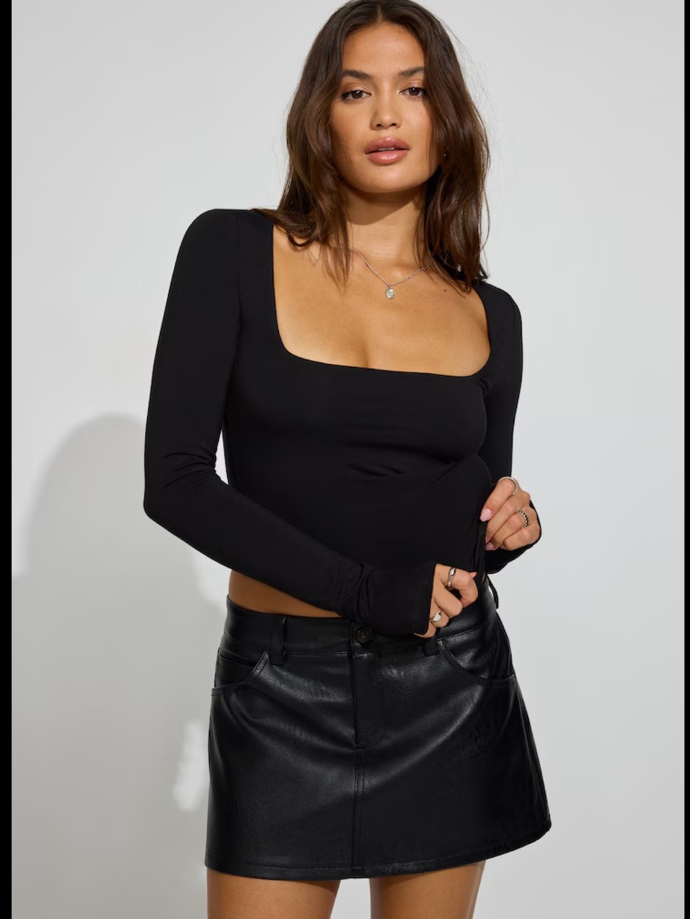 Garage  - Faux Leather Micro Skort
